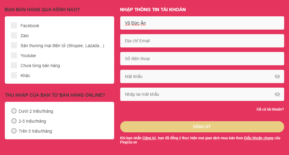 PingGo – Nền tảng kinh doanh online, Dropship và Affiliate