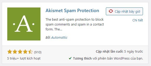 Kỹ thuật Seo Onpage – Plugin askismet spam protection