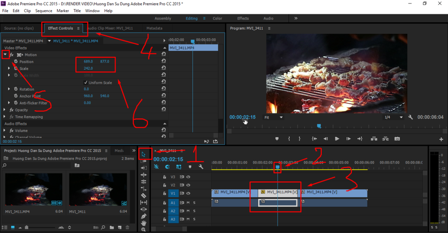 Cách phóng to video trong Adobe Premiere - zoom cơ bản